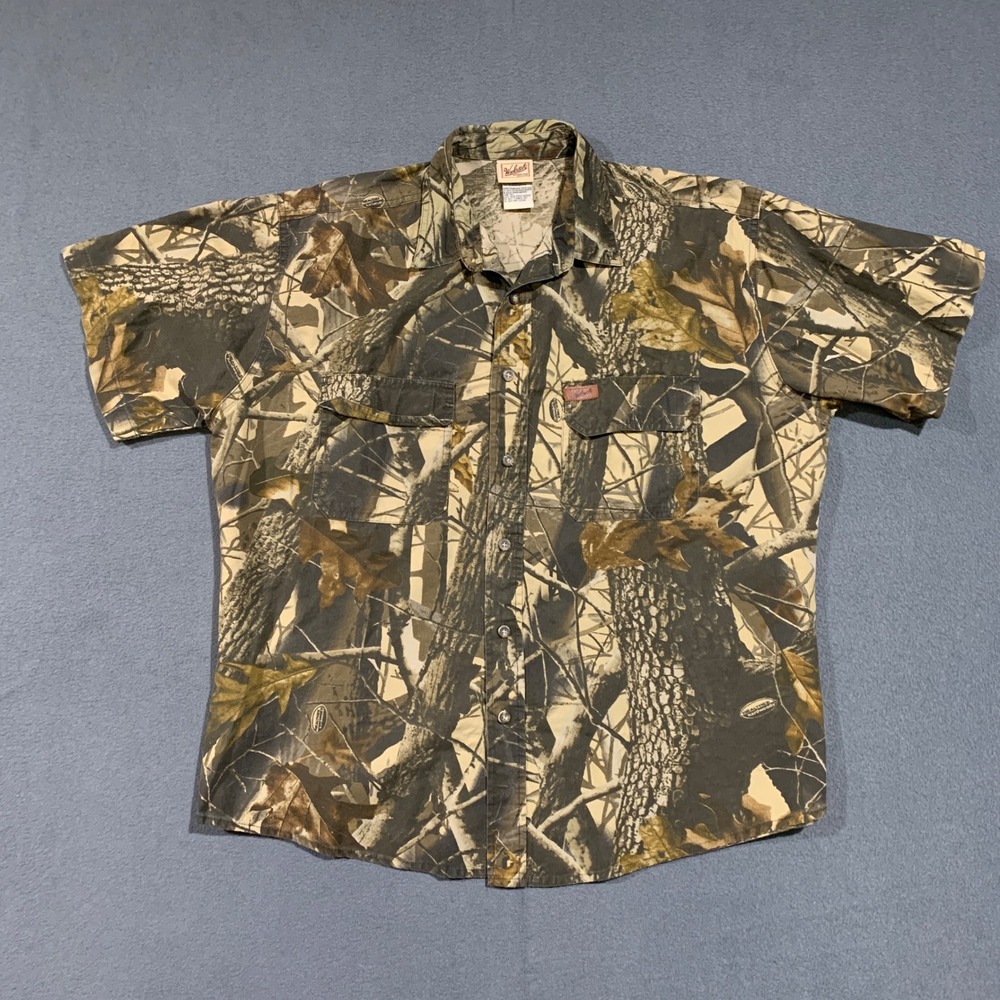 Woolrich‎ Outdoor Guide Collection Mens L Camo Button Up Short Sleeve Shirt